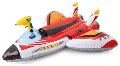 Intex Water Gun Plane Παιδικό Φουσκωτό Ride On Θαλάσσης με Χειρολαβές Κόκκινο 117εκ.