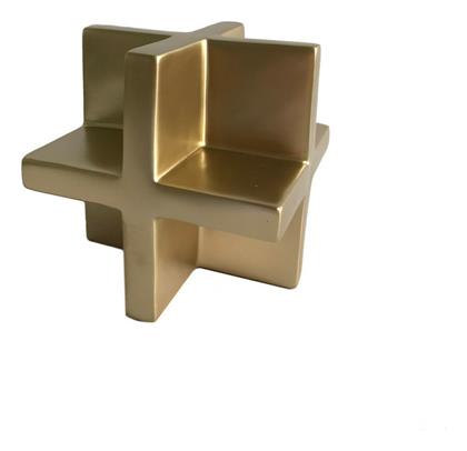 Διακοσμητικό Χώρου Cube Πολυρητίνης Χρυσό 15x15x15cm InTheBox