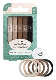 Λαστιχάκια Μαλλιών Καφέ 5τμχ Invisibobble