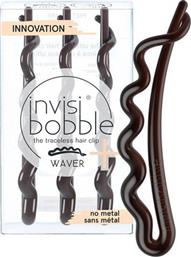 Invisibobble Διακοσμητικά Τσιμπιδάκια Μαλλιών Καφέ Waver+ Pretty Dark 3τμχ