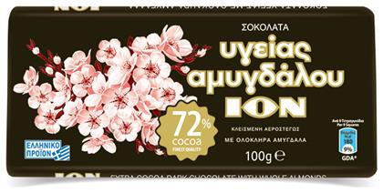 Αμυγδάλου Σοκολάτα Υγείας αμύγδαλο με 72% Κακάο 100gr ION