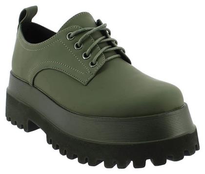 92.N5500 Γυναικεία Derby σε Πράσινο Χρώμα IQ Shoes από το Pitsiriki