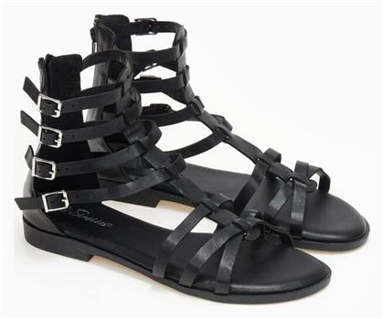 Γυναικεία Σανδάλια Gladiator σε Μαύρο Χρώμα Issue Fashion