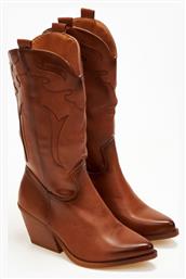 Γυναικείες Μπότες Cowboy με Μεσαίο Τακούνι Καφέ Issue Fashion