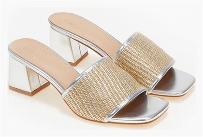 Mules με Χοντρό Ψηλό Τακούνι σε Χρώμα Issue Fashion
