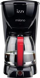 Izzy Milano 6616S Καφετιέρα Φίλτρου 1000W Black από το Elektrostore24