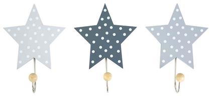 Star Παιδική Κρεμάστρα Μονής Θέσης Ξύλινη Grey 36x6x16εκ. 3τμχ Jabadabado