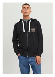 Ανδρική Φούτερ Ζακέτα με Κουκούλα Μαύρη Jack & Jones