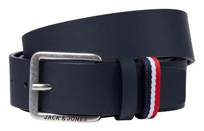 Ανδρική Ζώνη Δερμάτινη Navy Μπλε Jack & Jones