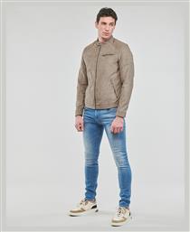 Ανδρικό Μπουφάν από Δερματίνη Biker Καφέ Jack & Jones