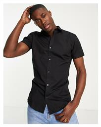 Ανδρικό Πουκάμισο Κοντομάνικο Μαύρο Jack & Jones