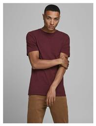 Ανδρικό T-shirt Port Roy Burgundy Μονόχρωμο Jack & Jones
