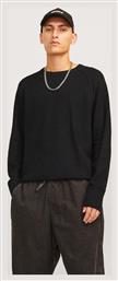 Crew Neck Ανδρική Μπλούζα Μακρυμάνικη Μαυρο Jack & Jones