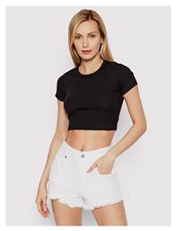 Jack & Jones Κοντομάνικο Crop Top Μαύρο από το Plus4u