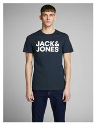 Logo Ανδρικό T-shirt Blue / Navy Blazer με Λογότυπο Jack & Jones
