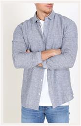 M Linen Blend Shirt Ls Sn - 12248579-faded Denim Blue Jack & Jones