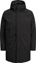 Jack & Jones 12139850 Ανδρικό Μπουφάν Παρκά Αδιάβροχο για Χειμώνα Μαύρο από το Plus4u