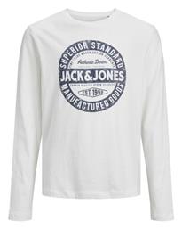 Jack & Jones Παιδική Χειμερινή Μπλούζα Μακρυμάνικη Λευκή