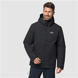 Jack Wolfskin Casual Μαύρο Argon Storm Αδιάβροχο & Αντιανεμικό Μπουφάν Με Κουκούλα από το Plus4u