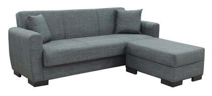Jackson-max Γωνιακός Καναπές Κρεβάτι 210x163x61εκ. Σκούρο Γκρι - Woodwell