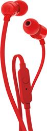 JBL T110 In-ear Handsfree με Βύσμα 3.5mm Κόκκινο από το Media Markt