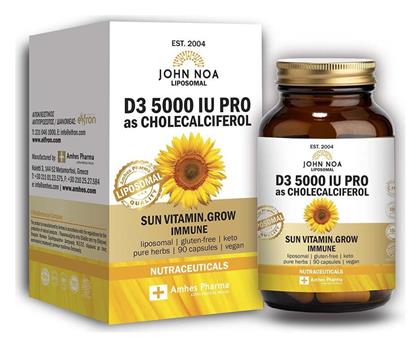 Liposomal D3 Βιταμίνη 5000iu 90 φυτικές κάψουλες John Noa