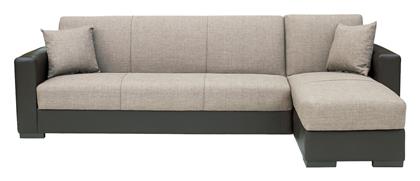 Jose Γωνιακός Καναπές Κρεβάτι 270x150x86εκ. Μπεζ/καφέ - ArteLibre