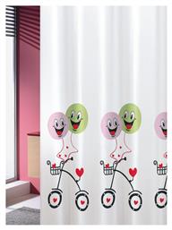 Balloons Κουρτίνα Μπάνιου Υφασμάτινη 180x200 cm Λευκή Joy Bath