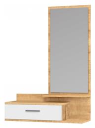 Joy Έπιπλο Εισόδου με Καθρέπτη Sonoma / Λευκό 80x35x116εκ. Megapap