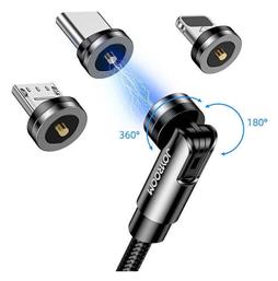 Magnetic USB to Lightning / Type-C / micro USB Cable 2.4A Μαύρο 1.2m (S-1224X2) Joyroom