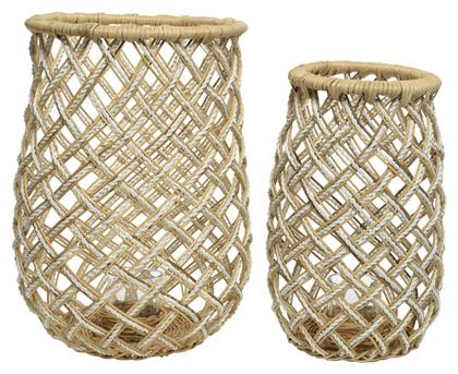 Σετ Φαναράκια Bamboo Επιδαπέδια Μπεζ 2τμχ Kaemingk