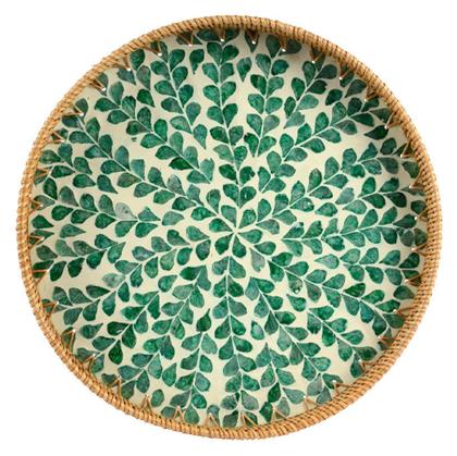 Στρογγυλός Δίσκος Σερβιρίσματος σε Πράσινο Χρώμα 38x38x38cm Kaemingk