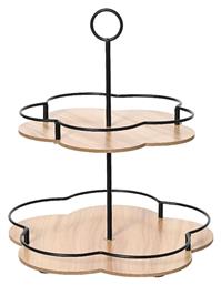 Ξύλινη Εταζέρα 2 Ορόφων Καφέ Π28.5xΜ28.5xΥ33cm Kaemingk