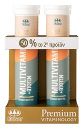 Premium Vitaminology Multivitamins & Biotin Πολυβιταμίνη 2 x 20 αναβράζοντα δισκία 2τμχ Kaiser 1889