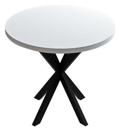 Kalipso Στρογγυλό Κουζίνας Λευκή Απόχρωση, Μαύρο 70x70x75εκ. 321-000096 - Pakketo