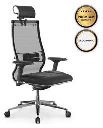 Καρέκλα Γραφείου με Ανάκλιση & Ρυθμιζόμενα Μπράτσα Μαύρο Samurai L2-6d Megapap