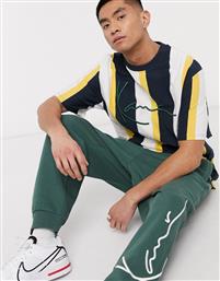 Karl Kani Signature Stripe t-shirt in navy/white-Multi από το Asos