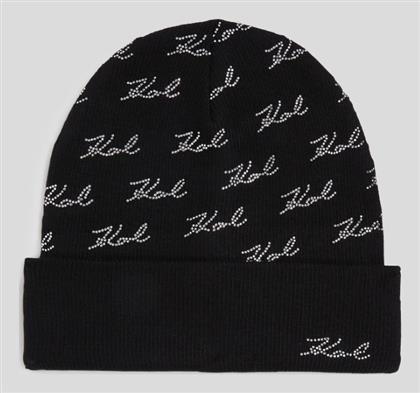 Beanie Γυναικείος Σκούφος Πλεκτός σε Μαύρο χρώμα Karl Lagerfeld