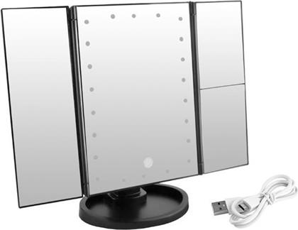 Καθρέπτης Μακιγιάζ Επιτραπέζιος με Φως Zoom x3 34.5x28cm Μαύρος