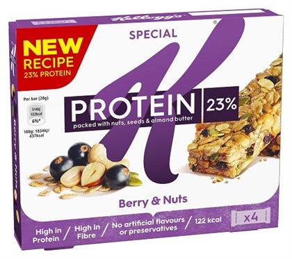 Kellogg's Special K Protein Μπάρα με 23% Πρωτεΐνη & Γεύση Berry & Nuts 4x28gr Κωδικός: 31358510