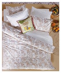 Anubis Κουβερλί Υπέρδιπλο από Περκάλι 26 Beige / Brown / Terracotta 230x250cm Kentia
