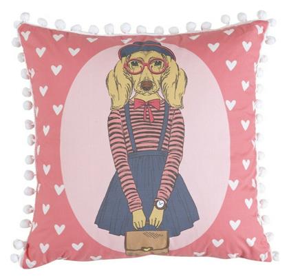 Παιδική Διακοσμητική Μαξιλαροθήκη Otto Pink Μ45xΥ45εκ. Kentia