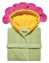 Παιδικό Μπουρνούζι Green-yellow-fucshia με Κουκούλα Kentia