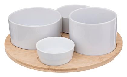 Κεραμική Ορντεβιέρα 4 Θέσεων Λευκή Ø33.5xY10cm - Plastona