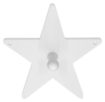 Star Παιδική Κρεμάστρα Μονής Θέσης Βιδωτή Ξύλινη White 14.5x14.5cm Kids Concept