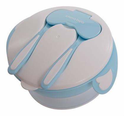 Παιδικό Σετ Φαγητοδοχείου 4in1 από Πλαστικό Blue 3τμχ Kikka Boo