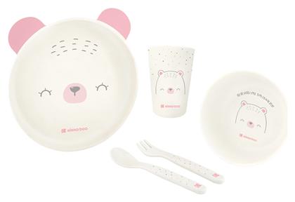 Σετ Φαγητού Bear από Σιλικόνη Ροζ 5τμχ για 6+ μηνών Kikka Boo