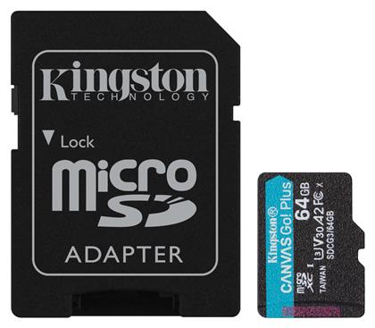 Canvas Go! Plus microSDXC 64GB Class 10 U3 V30 A2 UHS-I Kingston