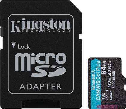Kingston Canvas Go! Plus microSDXC 64GB Class 10 U3 V30 A2 UHS-I με αντάπτορα από το e-shop