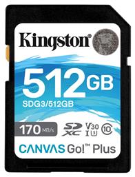 Canvas Go Plus SDXC 512GB Class 10 U3 V30 UHS-I Kingston